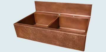 Kitchen Sinks - Copper Kitchen Sinks- Backsplashes Copper Kitchen Sinks - Ray's Famous Hammered Apron # 2920