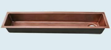 Kitchen Sinks - Copper Kitchen Sinks- Trough Sinks Copper Kitchen Sinks - 46" Trough Sink with End Drain # 3002