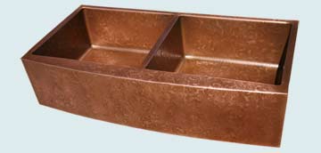 Kitchen Sinks - Copper Kitchen Sinks- Curved Aprons Copper Kitchen Sinks - Ray's Famous Hammering, Curved Apron # 3018