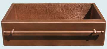 Kitchen Sinks - Copper Kitchen Sinks- Towel Bars Copper Kitchen Sinks - Towel Bar & Random Hammered Sink # 3672