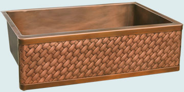 Kitchen Sinks - Copper Kitchen Sinks- Woven Aprons Copper Kitchen Sinks - Diagonal Weave Apron # 3463