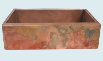 Kitchen Sinks - Copper Kitchen Sinks- Old World Patinas Copper Kitchen Sinks - Lori's Bold Old World On Classic Sink # 3648