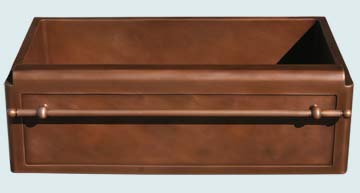 Kitchen Sinks - Copper Kitchen Sinks- Towel Bars Copper Kitchen Sinks - Raised & Framed Apron W Towel Bar # 3653