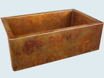 Kitchen Sinks - Copper Kitchen Sinks- Old World Patinas Copper Kitchen Sinks - Eva's Favorite On Interior & Apron # 4216