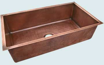 Kitchen Sinks - Copper Kitchen Sinks- Custom Kitchen Sinks Copper Kitchen Sinks - Fully Reverse Hammered Undermount # 4436