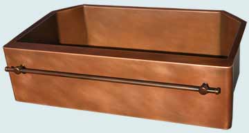 Kitchen Sinks - Copper Kitchen Sinks- Towel Bars Copper Kitchen Sinks - 2 Angled Corners & Towel Bar # 4661