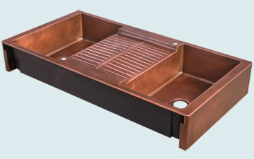 Kitchen Sinks - Copper Kitchen Sinks- Extra Large Sinks Copper Kitchen Sinks - Double Sided Island Sink # 5082