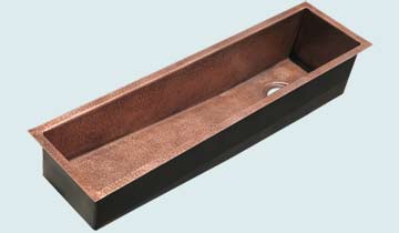 Kitchen Sinks - Copper Kitchen Sinks- Trough Sinks Copper Kitchen Sinks - Random Hammered Trough # 5188