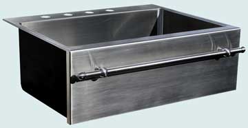 Kitchen Sinks - Stainless Kitchen Sinks- Towel Bars Stainless Kitchen Sinks - Single Drop-In With Towel Bar # 3720