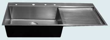 Kitchen Sinks - Stainless Kitchen Sinks- Drainboards Stainless Kitchen Sinks - Ribbed Drainboard On Drop-In # 3736