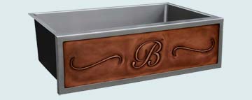 Kitchen Sinks - Stainless Kitchen Sinks- Repousse Aprons Stainless Kitchen Sinks - Repousse B & Scrolls In Copper # 3747