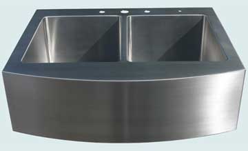 Kitchen Sinks - Stainless Kitchen Sinks- Special Aprons Stainless Kitchen Sinks - Curved Apron On Two Bowl Drop In # 3759