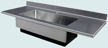 Countertops - Stainless Countertops- Straight Stainless Countertops - Bullnose Farm Sink # 3352