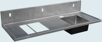 Countertops - Stainless Countertops- Straight Stainless Countertops - Marine Edges & Matte Finish # 4488