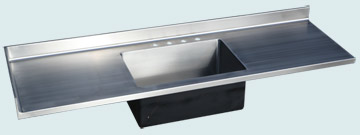 Countertops - Stainless Countertops- Straight Stainless Countertops - Classic W/ Deep Integral Sink & Splashes # 4784