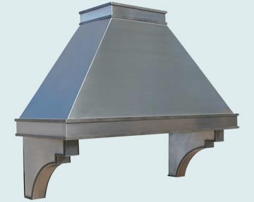 Handcrafted-Stainless-Hoods-Pyramid With Straps & Corbels