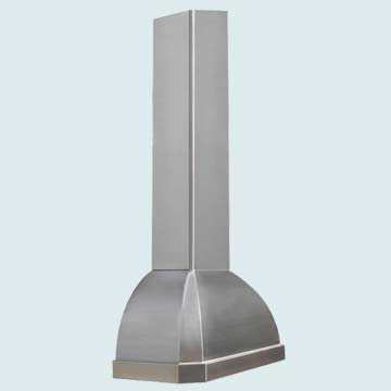 Hoods - Stainless Hoods- French Roll Stainless Hoods - Tall Stack W/ Angled Top & Grain Finish # 4345