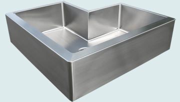 Kitchen Sinks - Stainless Kitchen Sinks- Special Aprons Stainless Kitchen Sinks - Double Apron Undermount # 2954