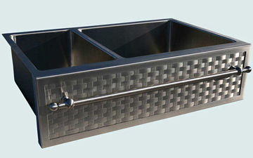 Kitchen Sinks - Stainless Kitchen Sinks- Woven Aprons Stainless Kitchen Sinks - Standard Weave & Towel Bar 2 Compartments # 3051