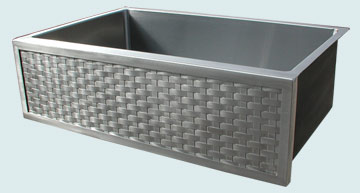 Kitchen Sinks - Stainless Kitchen Sinks- Woven Aprons Stainless Kitchen Sinks - Deep Custom Stainless Weave Farm Sink # 3710