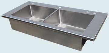 Kitchen Sinks - Stainless Kitchen Sinks- Extra Large Sinks Stainless Kitchen Sinks - Flush Style With Bullnose Front # 4046