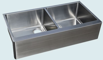 Kitchen Sinks - Stainless Kitchen Sinks- Custom Farmhouse Sinks Stainless Kitchen Sinks - Double-Bowl W/ Apron # 4747