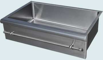 Kitchen Sinks - Stainless Kitchen Sinks- Special Aprons Stainless Kitchen Sinks - Bullnose Apron W/ Towel Bar # 4815