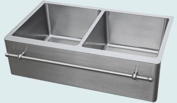 Kitchen Sinks - Stainless Kitchen Sinks- Towel Bars Stainless Kitchen Sinks - Equal Bowls & Towel Bar # 4880