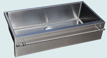 Kitchen Sinks - Stainless Kitchen Sinks- Towel Bars Stainless Kitchen Sinks - Single Flush Mount W/ Towel Bar # 4973