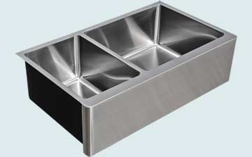 Kitchen Sinks - Stainless Kitchen Sinks- Custom Farmhouse Sinks Stainless Kitchen Sinks - Double W/ Apron # 5145