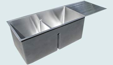 Kitchen Sinks - Stainless Kitchen Sinks- Drainboards Stainless Kitchen Sinks - Low Profile Drain Board # 5240