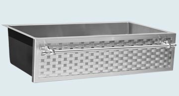 Kitchen Sinks - Stainless Kitchen Sinks- Woven Aprons Stainless Kitchen Sinks - Custom Stainless Weave with Towel Bar  # 5304