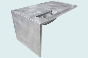 Countertops - Zinc Countertops- Island Zinc Countertops - Waterfall Zinc Island # 2942