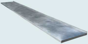 Countertops - Zinc Countertops- Straight Zinc Countertops - Very Long W/ Normandie Edges # 2945