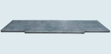 Countertops - Zinc Countertops- Straight Zinc Countertops - Extended Front & Reverse Hammered # 2989