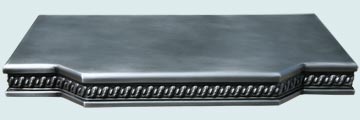 Countertops - Zinc Countertops- Straight Zinc Countertops - Embossed Edge Shelf W/ Braid Edge # 3042