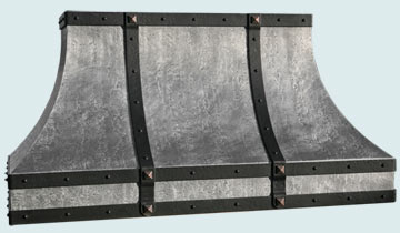 Handcrafted-Zinc-Hoods-Reverse Hammered Zinc W/ Hammered Steel Straps