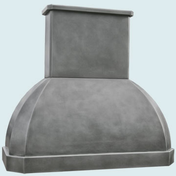 Handcrafted-Zinc-Hoods-Smooth Island W/ Stack & Molding