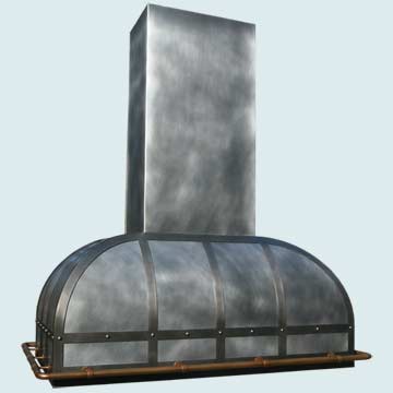 Custom Zinc Range Hoods Double Roll 3974