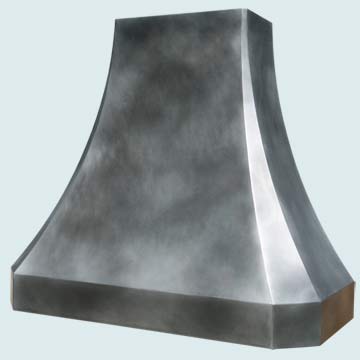 Custom Zinc Range Hoods French Sweep 4571