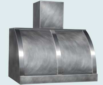 Handcrafted-Zinc-Hoods-36" Smooth Zinc with Stack