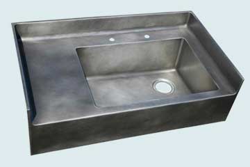 Kitchen Sinks - Zinc Kitchen Sinks- Backsplashes Zinc Kitchen Sinks - Alcove Apron Sink # 2983