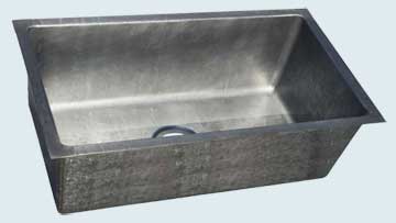 Kitchen Sinks - Zinc Kitchen Sinks- Custom Kitchen Sinks Zinc Kitchen Sinks - Reverse Hammered Undermount Basin # 4414