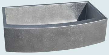 Kitchen Sinks - Pewter Kitchen Sinks- Custom Farmhouse Sinks Pewter Kitchen Sinks - Random Hammered & Curved Apron # 4697