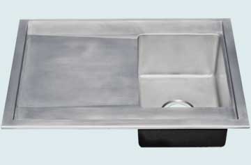 Kitchen Sinks - Zinc Kitchen Sinks- Drainboards Zinc Kitchen Sinks - Naturally-Colored W/ Smooth Drainboard # 4821