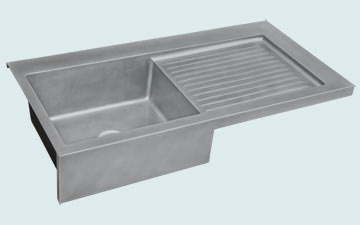 Kitchen Sinks - Zinc Kitchen Sinks- Drainboards Zinc Kitchen Sinks - Ribbed Drainboard & Smooth Apron # 5297