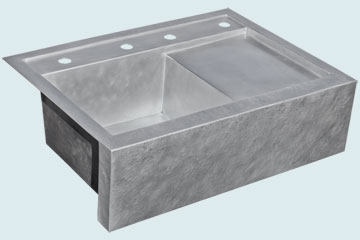 Kitchen Sinks - Zinc Kitchen Sinks- Drainboards Zinc Kitchen Sinks - Apron & Smooth Drainboard # 6469