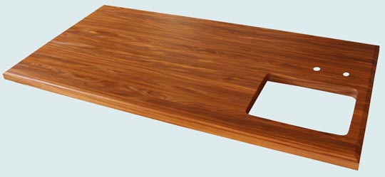 Handcrafted-Afromosia-Wood Countertop-Edge grain Afromosia