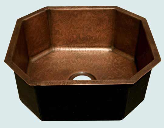 Bar Sinks - Copper Bar Sinks- Bar & Prep Sinks Copper Bar Sinks - Octagon In Ray's Famous Hammering # 3636