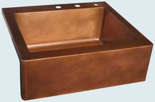 Handcrafted-Copper-Kitchen Sinks-Flush Mount,All Smooth,Faucet Holes